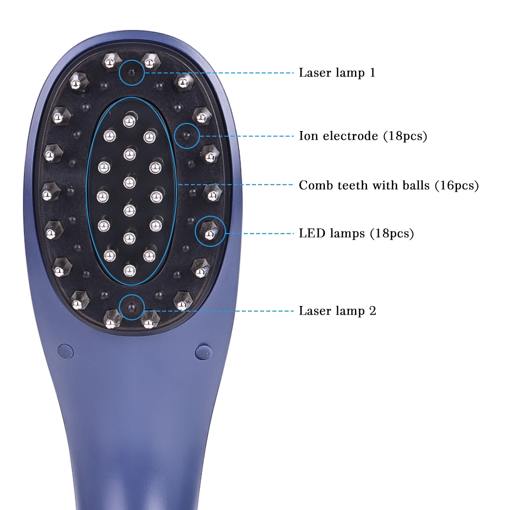 Electric 6 en 1 el crecimiento de vello con láser Massage Comb