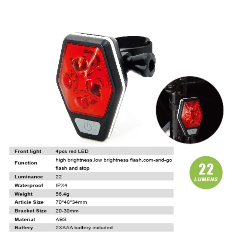 Prix usine de la télécommande sans fil COB LED de vélo de direction Feu arrière de vélo arrière