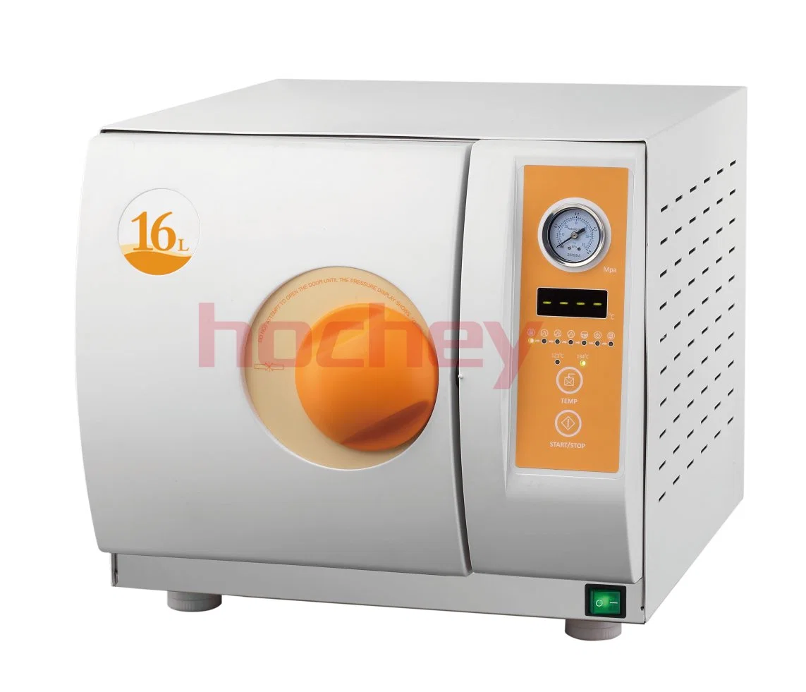 Hochey Medical CE ISO-zugelassen Klasse N Standard 16L LED Kleiner Dampfsterilisator Dental Autoclave mit digitaler Temperaturanzeige