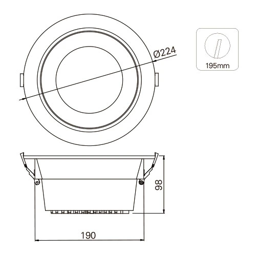 35W Downlight LED LED de interior en techo de la Ronda de iluminación baja Spot