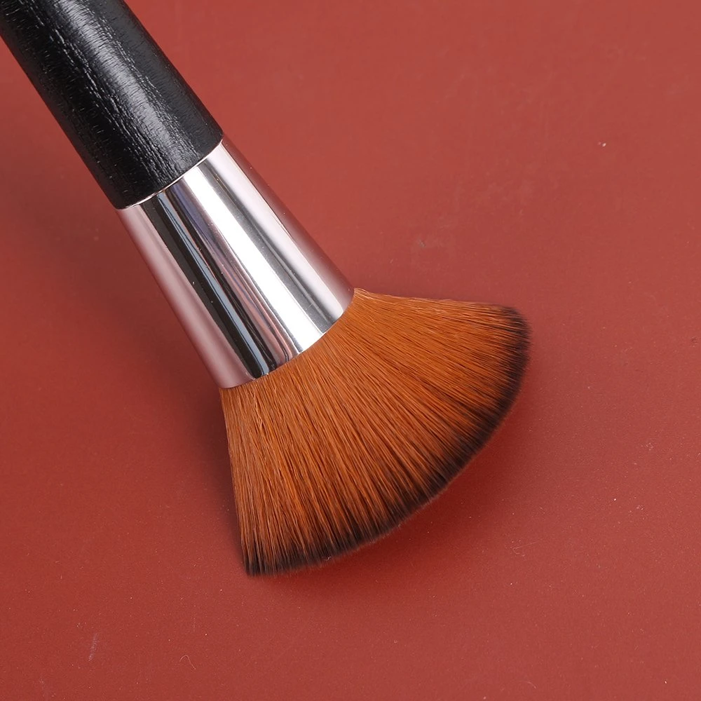 Maquiagem Makeup Brush Flat Foundation Brush Nylon Hair Wood Handle Powder Brush Cheek Brush Hot Selling Cosmetic Products