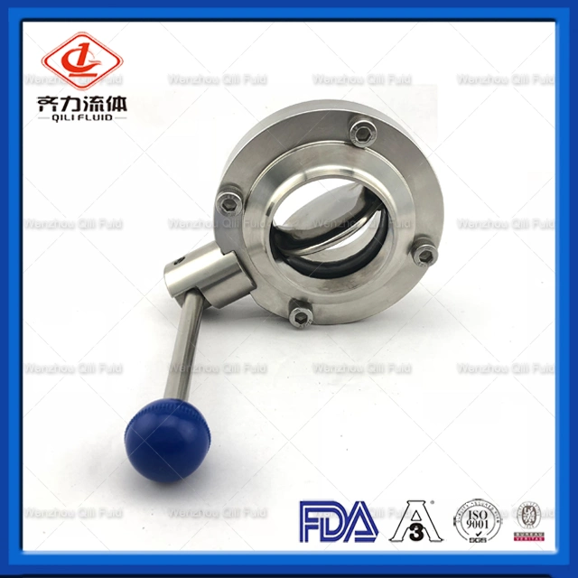 Sanitary Butterfly Valve Weld End with Plastic Multi-Position Handle