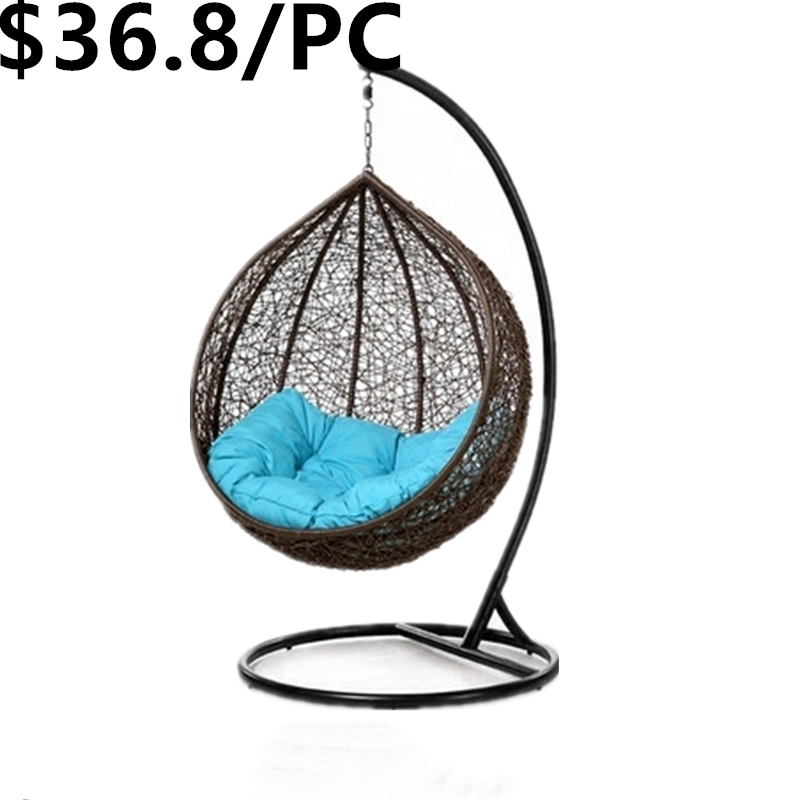 Outdoor Wicker Hanging Egg Garden Furniture Cushion Double Seat Chair