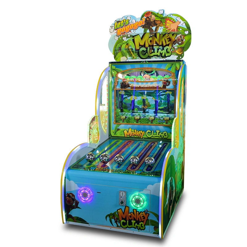 Coin Operated Tickets Redemption Game Machine Monkey Climbing Tree Fun Push Ball Arcade Game Machine