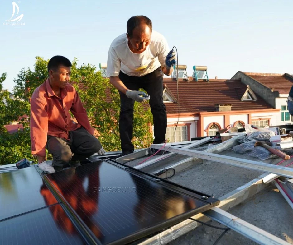 BIPV Solar Panel Powered techo estructura Inicio Solar techo baldosa