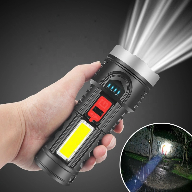 High Power Portable LED Plastic Torch USB Rechargeable 18650 Flashlights