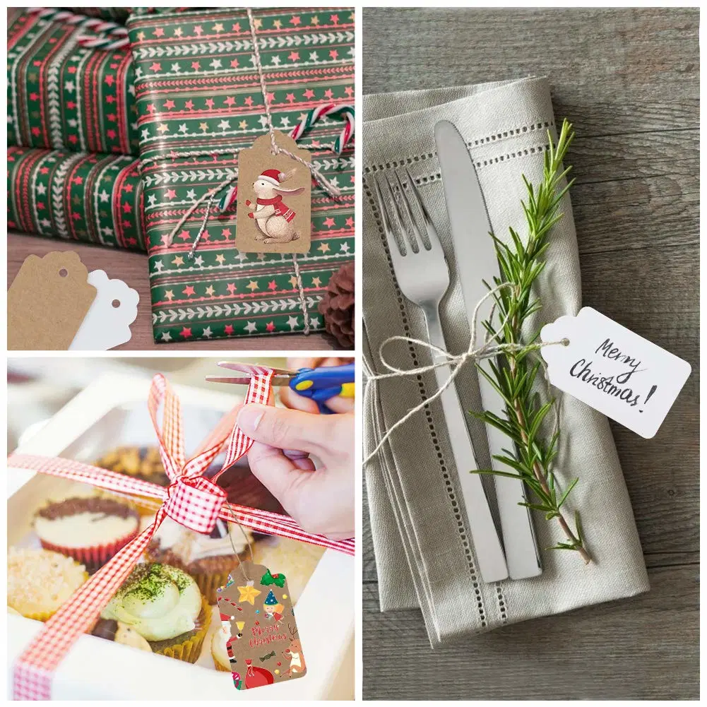 Individuelle umweltfreundliche Geschenkanhänger aus Kraftpapier mit natürlichem Jute-Wein Für Geschenkschachtel Kleidung