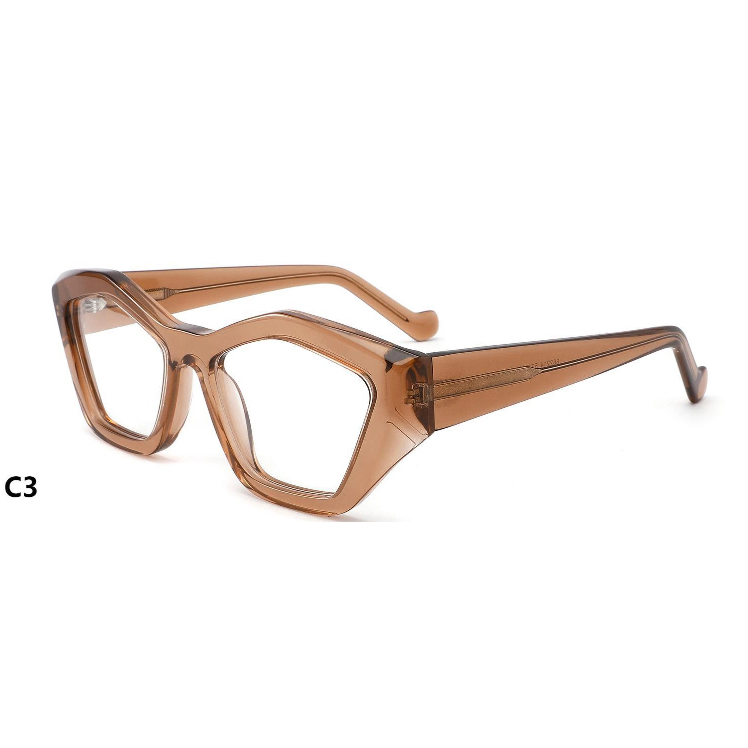 High Strength Hinge Chamfered Thickened Acetate Glasses Frames Optical with Gradient Big Size Eyewear