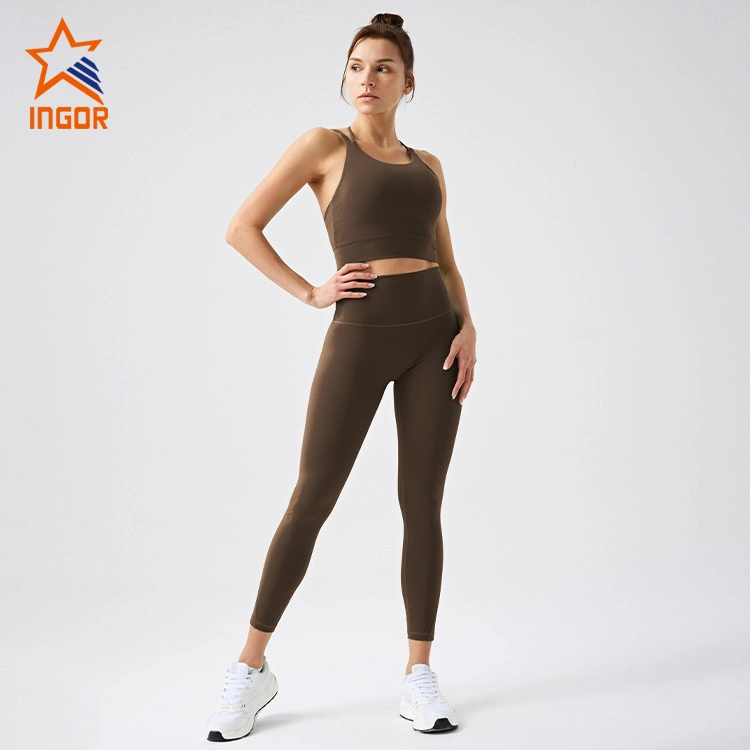 Ingorsports OEM ODM tejido reciclado a medida mujeres Active Yoga conjunto Deportes Set Yoga Fitness ropa de gimnasio