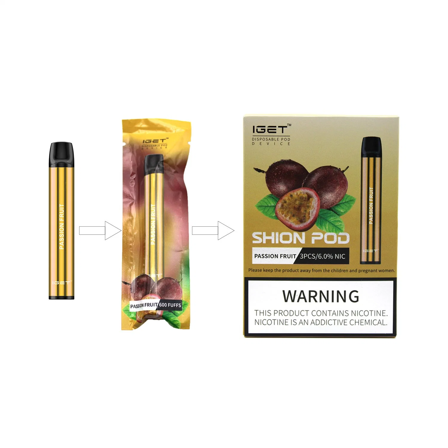 Venta caliente Iget Shion Vape con desechables desechables por mayor de 600 inhalaciones de cigarrillos E