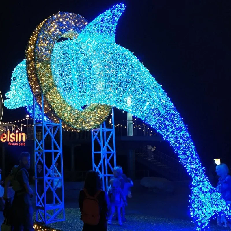 Motif LED Whales Lights Christmas Dolphins Holiday Decorations Waterproof Outdoor Street Mall Landscaping