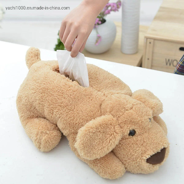 Car Decoration Dog Shape Plush Stuffed Tissue Box Cover