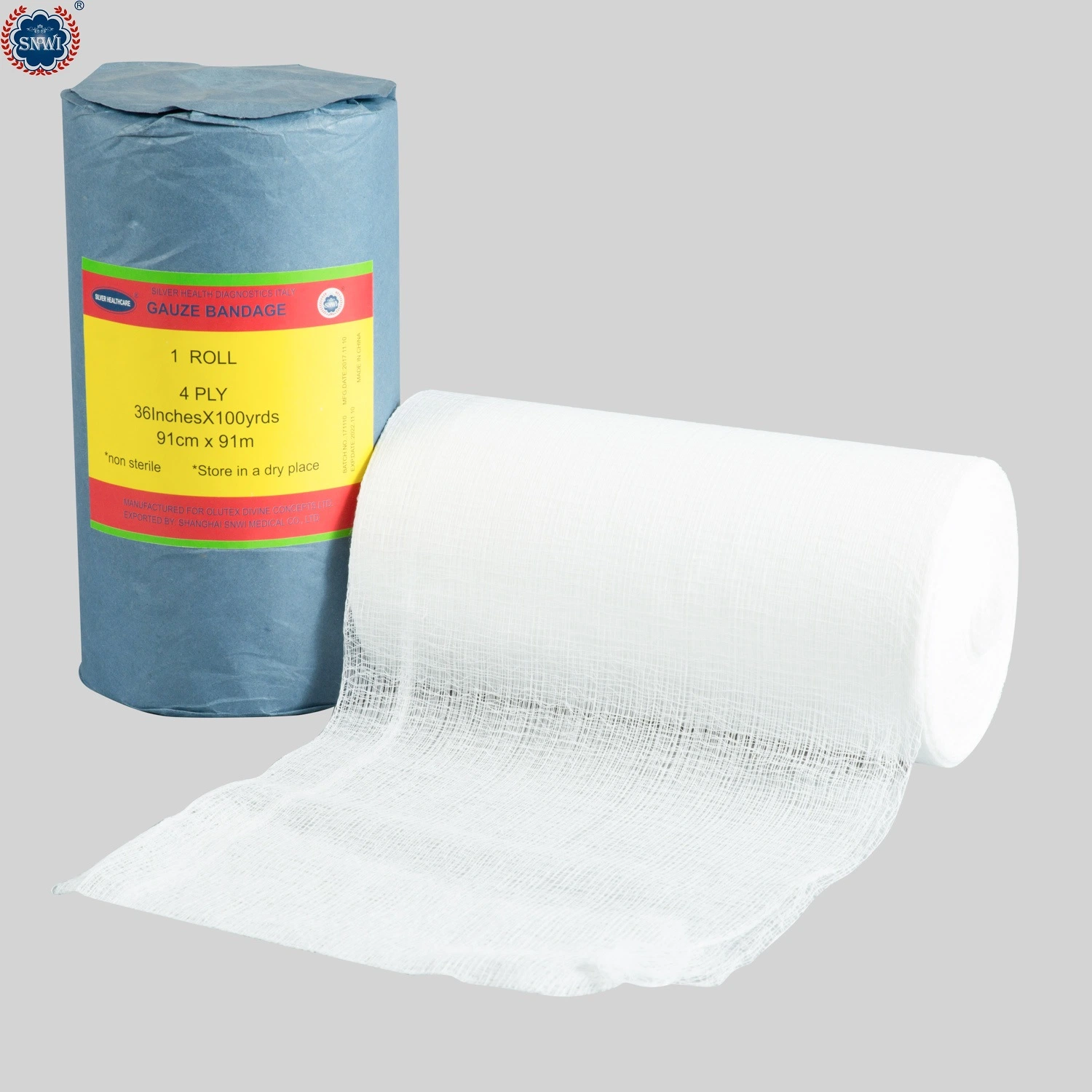 CE & ISO Approved Medical Products Disposable Sterile Surgical Absorbent Hemostats Cotton Gauze Bandage Roll