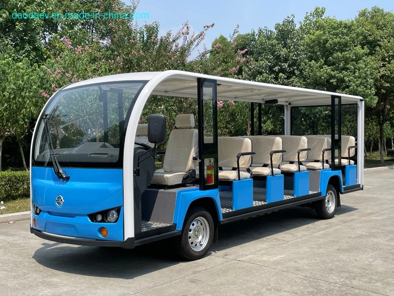 China Factory OEM 72V 7,5kW Power Super Charge 17 Passagier Lithium-Batterie elektrischer Vierrad-Sightseeing-Bus Sightseeing-Auto Minibus F17-Qm13