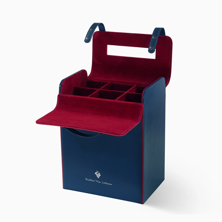 Mayorista/Proveedor Diamonds de Lujo Decora Cuero 6 botellas de vino almacenamiento vino Caja de regalo