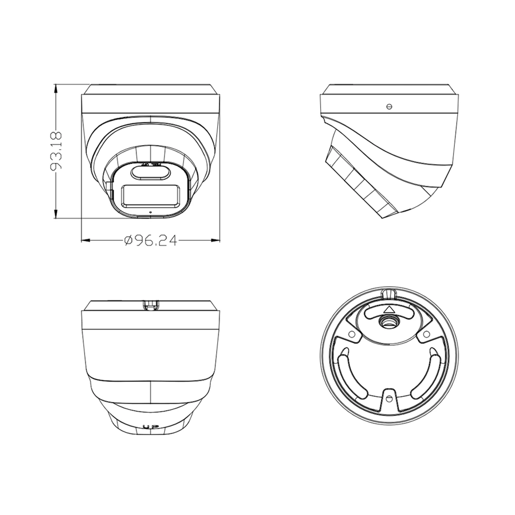 Protocolo de visão de alta resolução 2MP Sony Colorvu PoE CCTV IP Security Video Câmara Full Folor Turbo com detecção de movimento humano de áudio