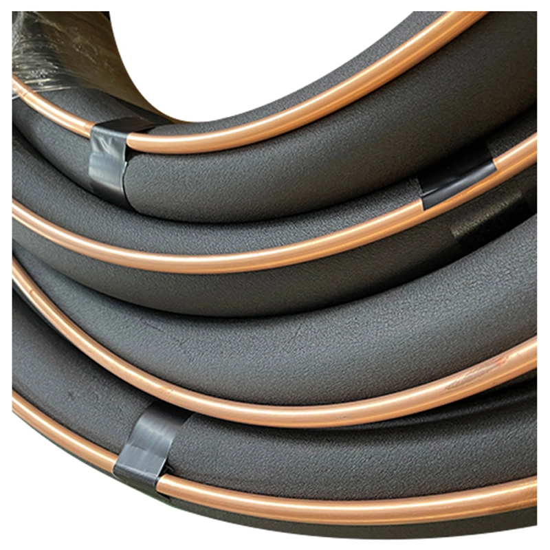 Refrigeration Line Set Black Rubber Copper Tube for Air Conditioner