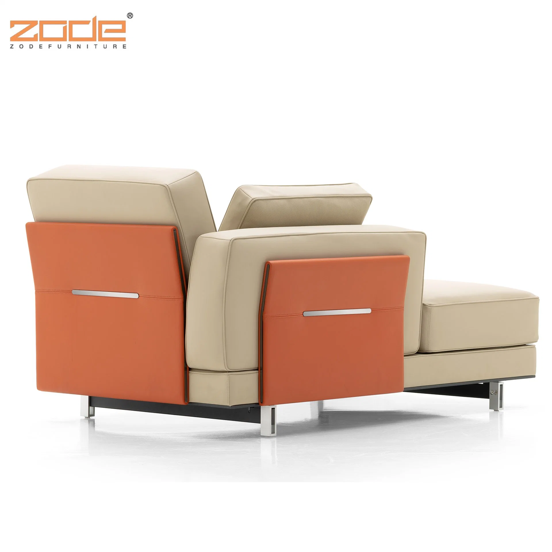 Zode Modern Home/Living Room/Office Furniture Luxury Corner L Shaped Sofa White Design Genuine Leather Sofa