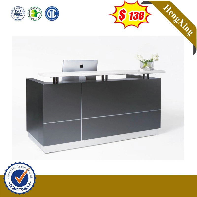 Modern White Reception Counter Wooden Service Desk Front Table