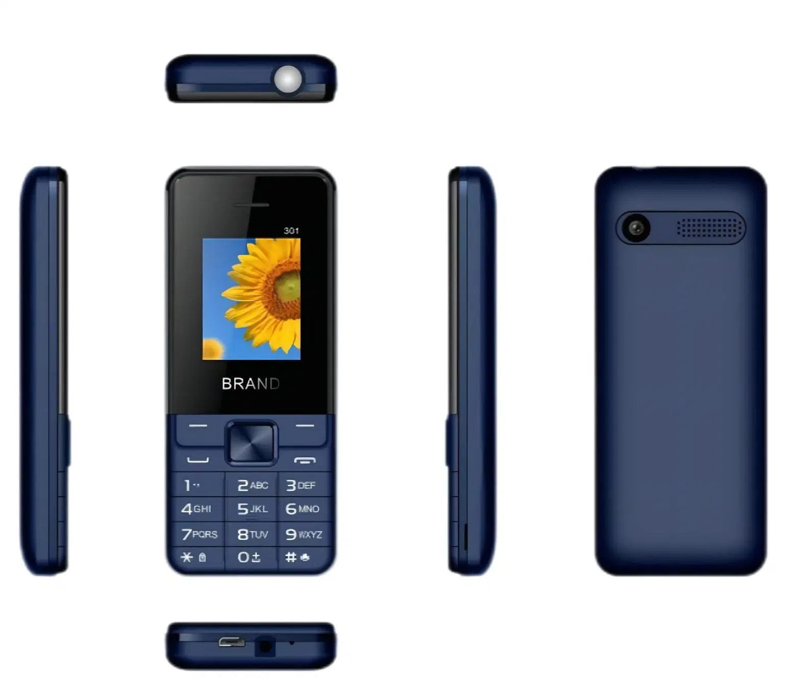 Small 2g Feature Bar Phone with Large Battery Support Dual SIM Cards