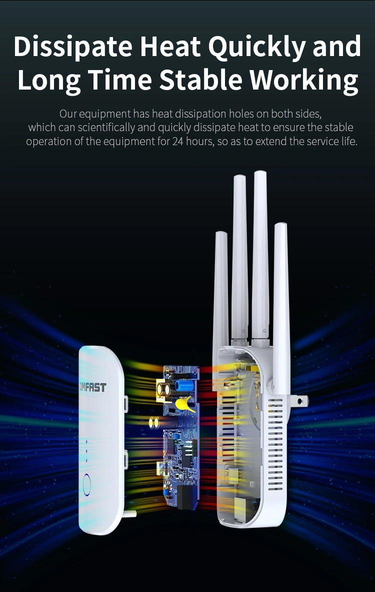 De largo alcance Comfast Extensor de repetidor Wireless WiFi 1200Mbps Amplificador WiFi 802.11AC WiFi Booster