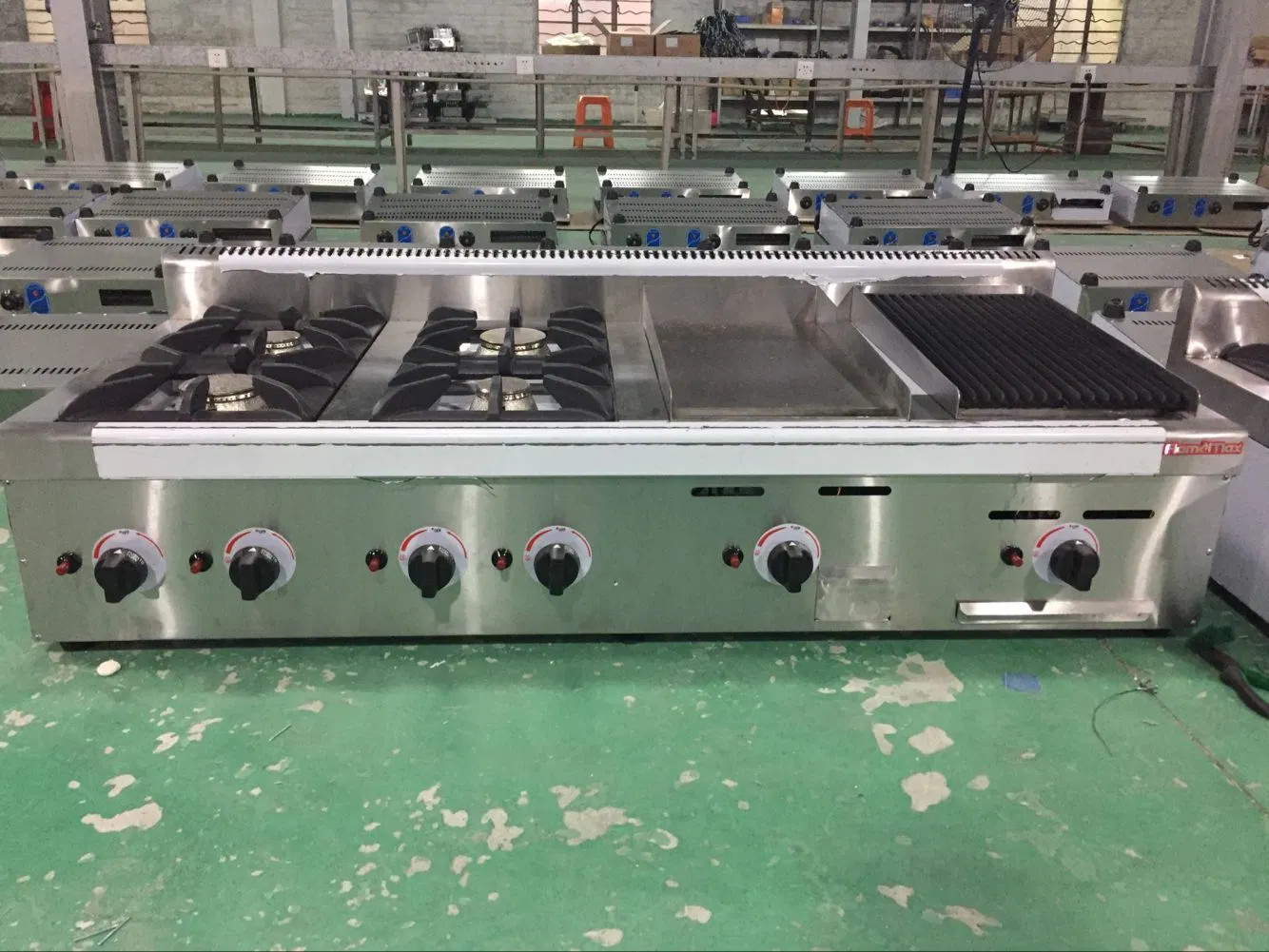 Sample Customization 4 Burners Gas Range Gas Griddle Gas Grill with Multifunction (HGR-64GL)