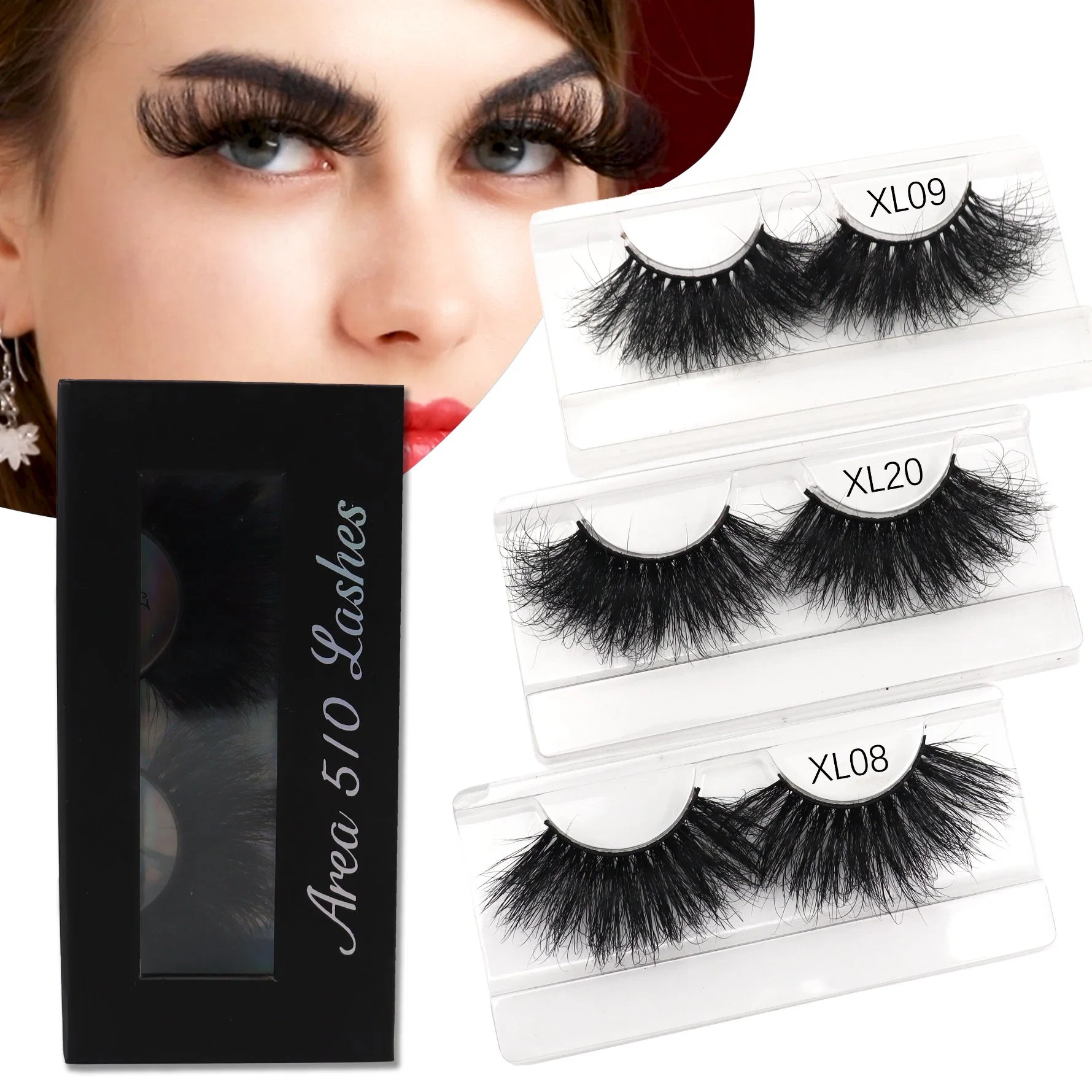 Wholesale/Supplier Private Label Strip Real Fluffy Mink Eyelash Vendors 25mm Mink Eyelash