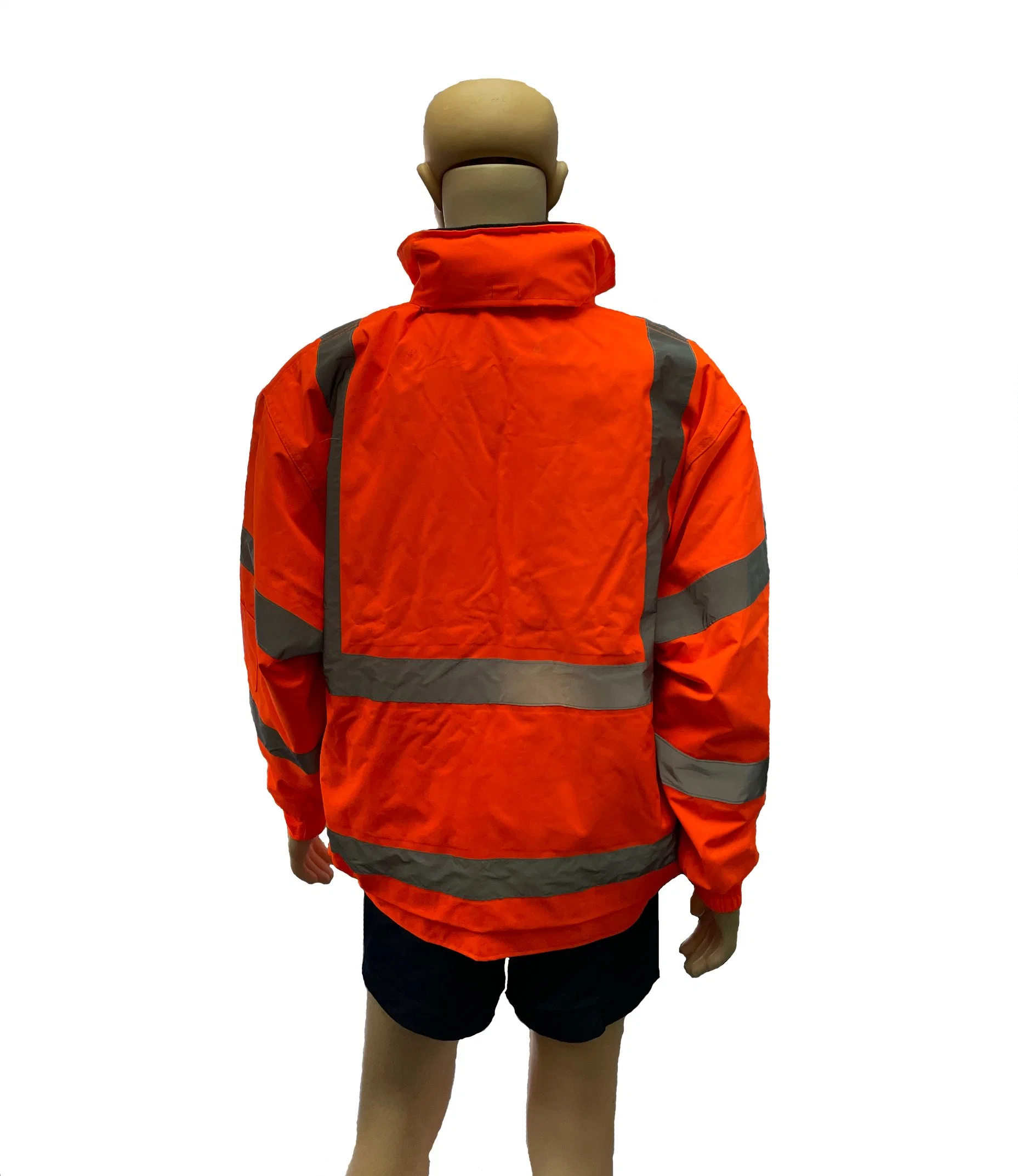 Abrigo impermeable naranja de otoño e invierno con cinta reflectante