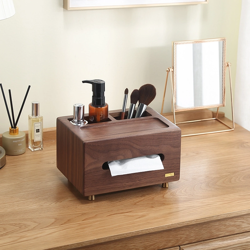 Solid Walnut Multifunctional Storge Tissue Gift Box