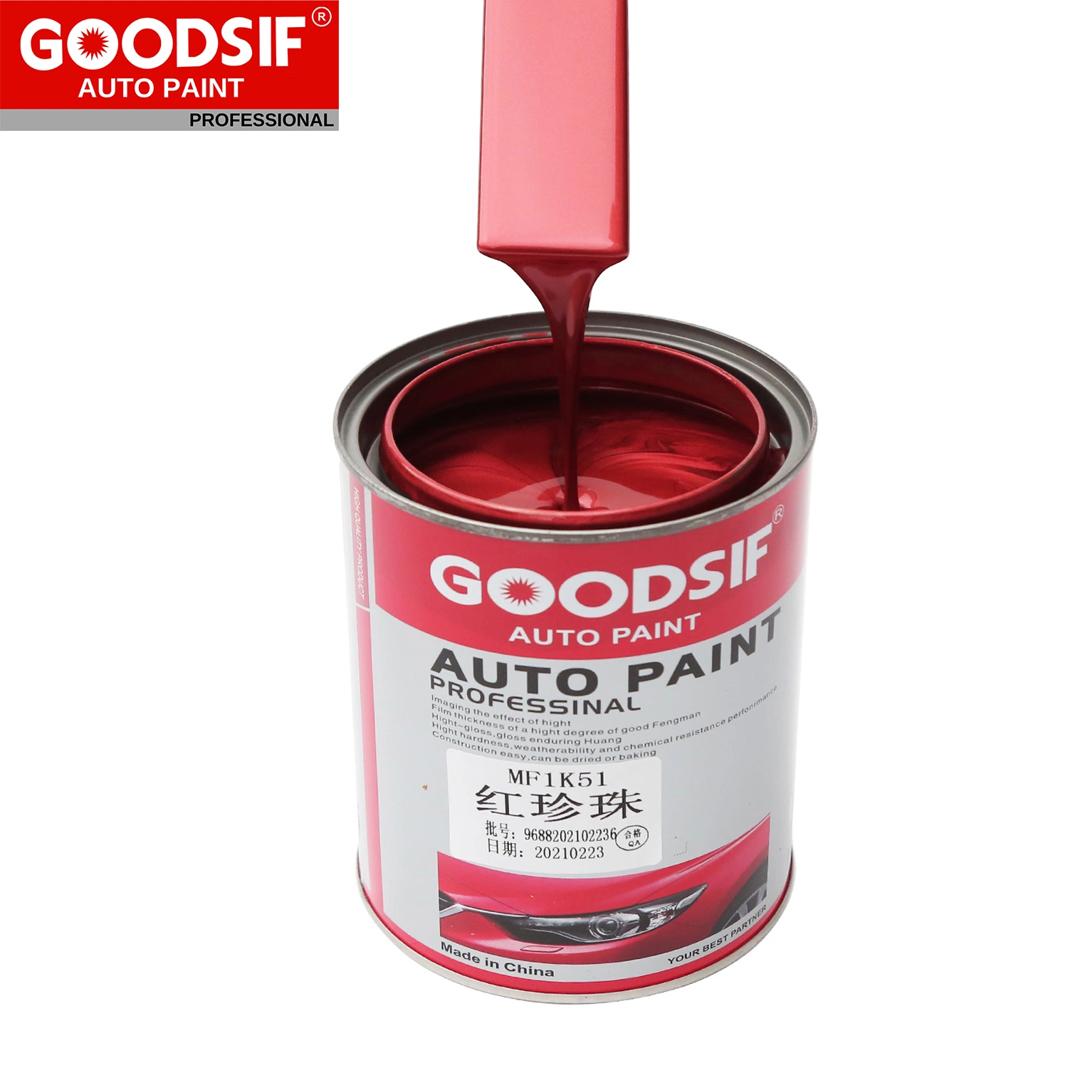 Chine bien connu constructeur de peinture automobile Goodsif Auto diluant solvant Vernis automobile de haute qualité basé avec kit de vernis de finition 2K