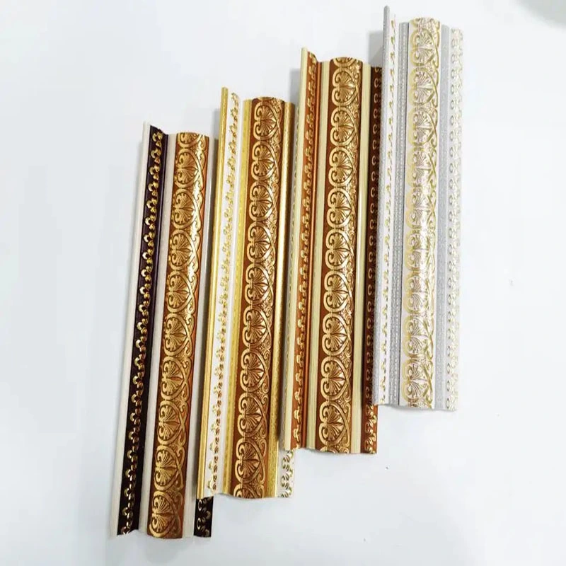 Luxury Gold Color Ceiling Carving Cornice Moulding PU Building Decoration for Sale