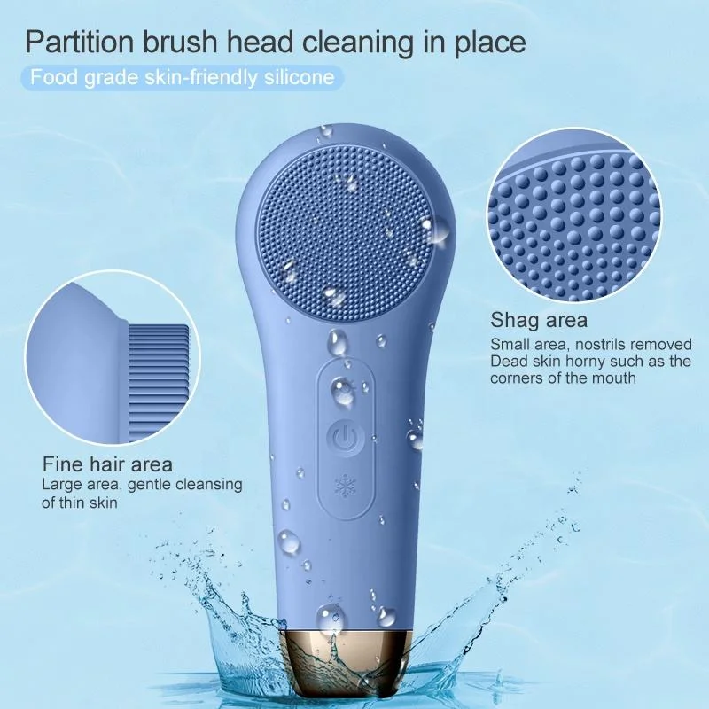 New Design Electric Heat Cool Deep Cleansing Facial Brush Face Cleaning Beauty Personal Care Home Use Tool Beauty Equipment