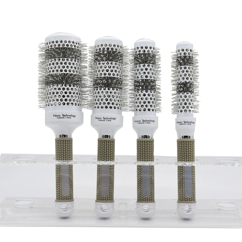 Hair Curling Comb Custom Ceramic Aluminum Nylon Curling Roller Brush