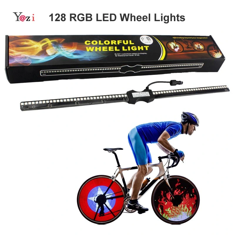 Ciclismo habla de iluminación de bicicletas bicicleta Bicicleta luces de advertencia de seguridad accesorios 128 LED Luz rueda de bicicleta