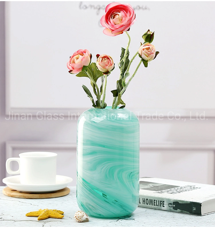 Cloud Pattern Colored Glass Vase Ornament Living Room Flower Inserting Device Creative Simple Primary Color Vase Soft Decoration&#160;