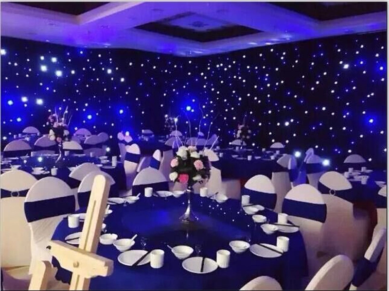 Pano de festa de casamento LED brilhantes Twinkle Strobe Blue and Cortina em estrela LED branca a cores