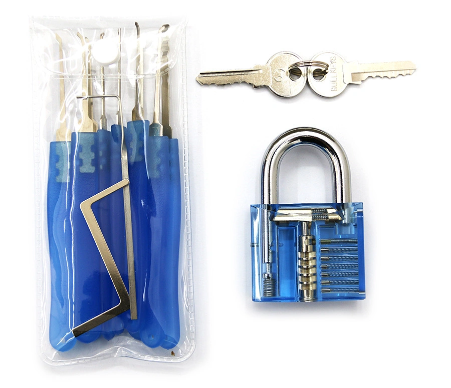 Professional Transparent Cutaway Padlock Practice Lock with 11PCS Locksmith Tools (YH9296)