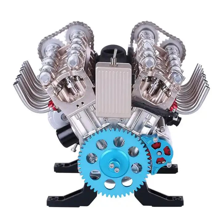 V8 Engine Model Metal Mechanical Engine Science Experiment Physics Toy for Children Educational Toys Gift