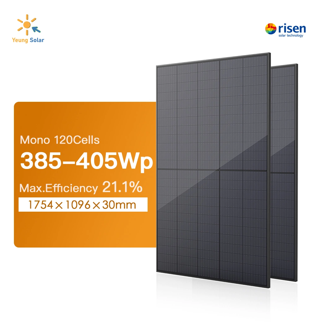 High Quality Good Performance Tier 1 Risen Mono Solar Panel Solar Module Black Frame System Project 385W 390W 400W 405W with CE, TUV