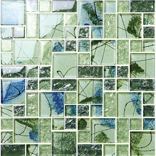 Natural Clean Green Pictures Pattern Mosaic Tile for Design