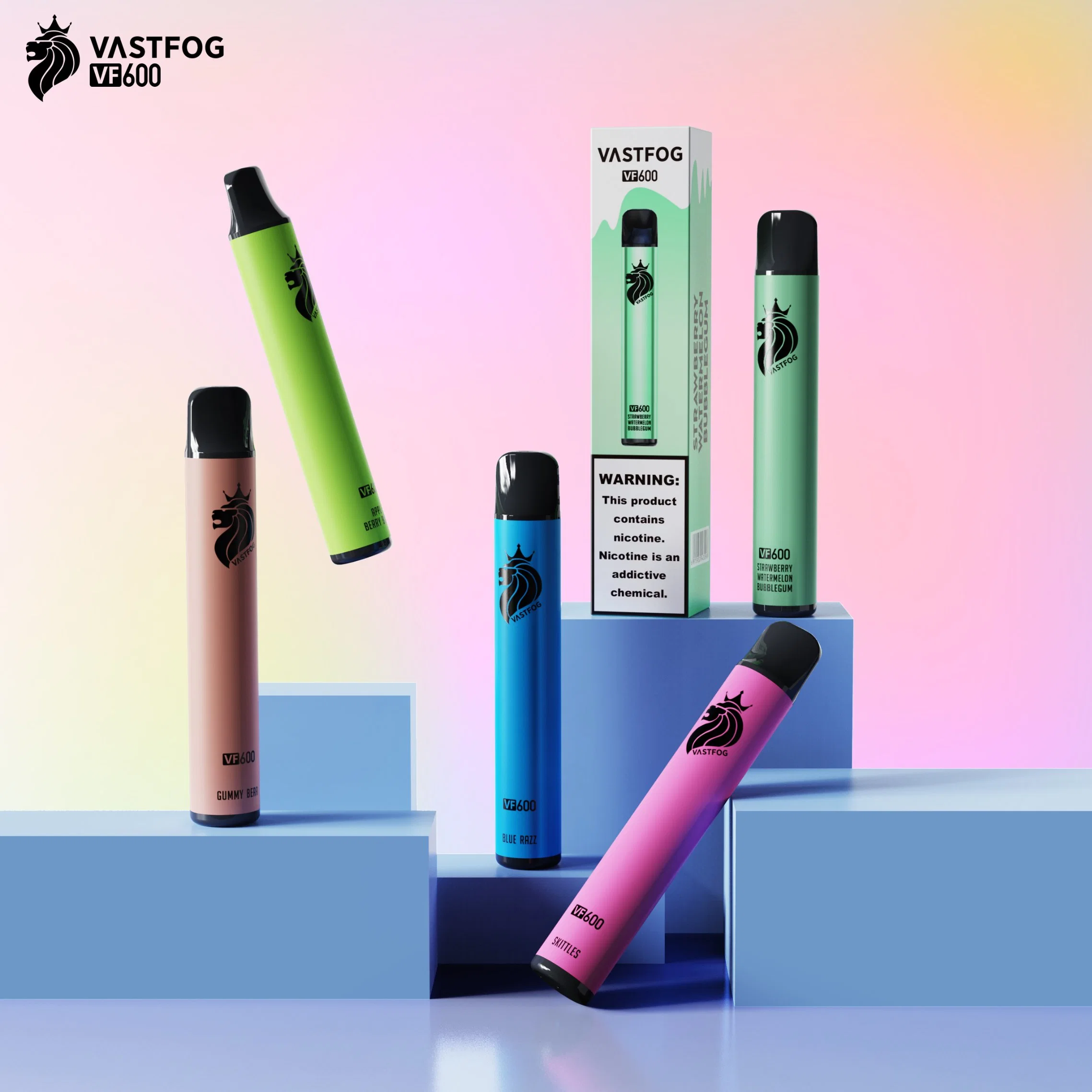 Original Vastfog 2ml Disposable E-Cigarettes Vape 600puffs Vape Pen Device E Cigarettes Kit 400mAh Per-Filled Cartridges Pod 10 Flavors Vaporizer