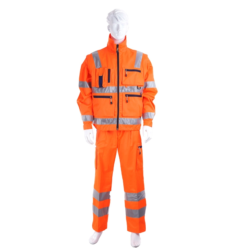 La construcción de sarga de seguridad de ropa de trabajo ropa impermeable y transpirable reflectante Chaqueta reflectante