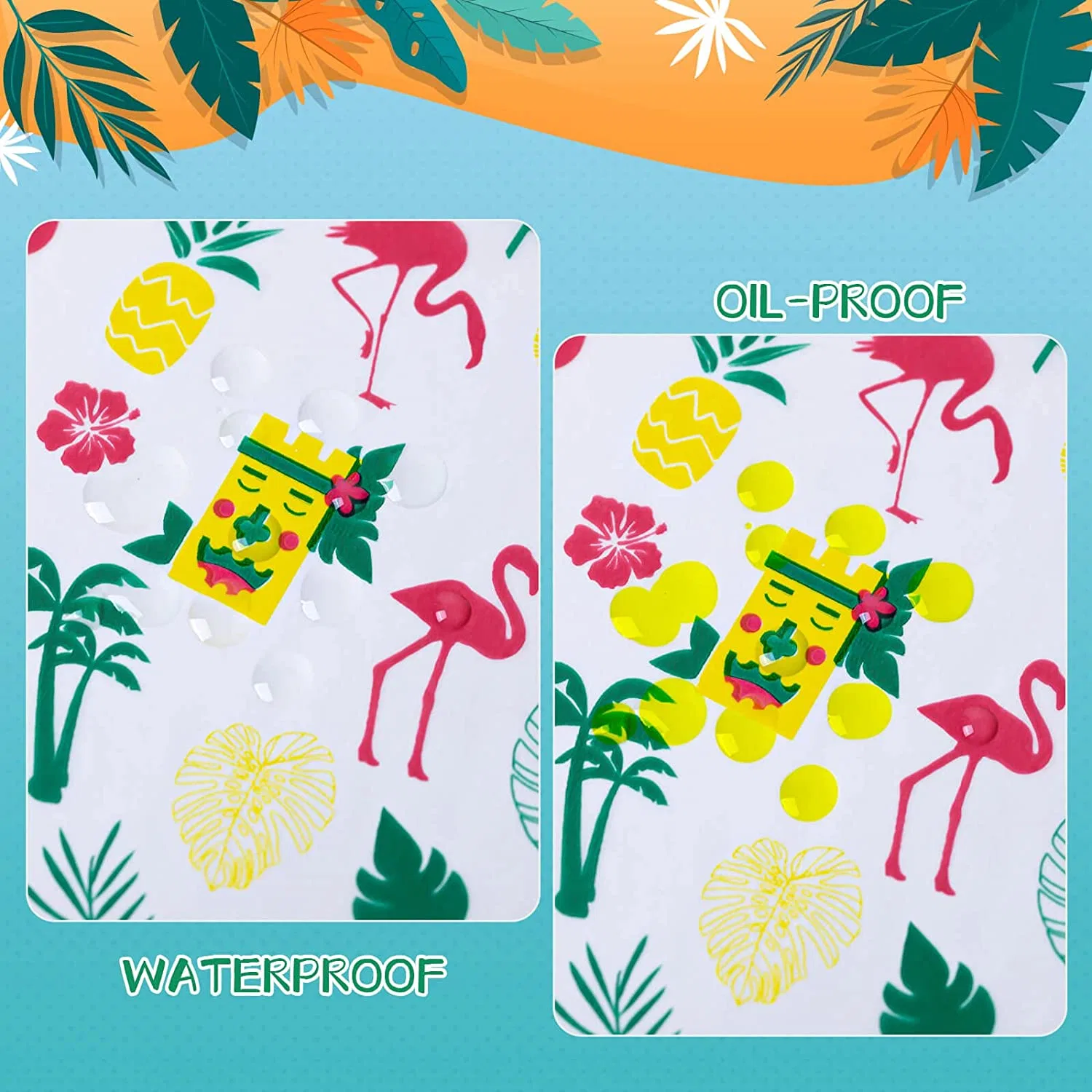 Hawaii Island Waxed Paper, Oil-Proof Deli Paper Sandwich Wrappers, Candy Cookie Wrappers, Picnic Baskets, Kitchen Craft Food Liners, Waxed Paper for Food