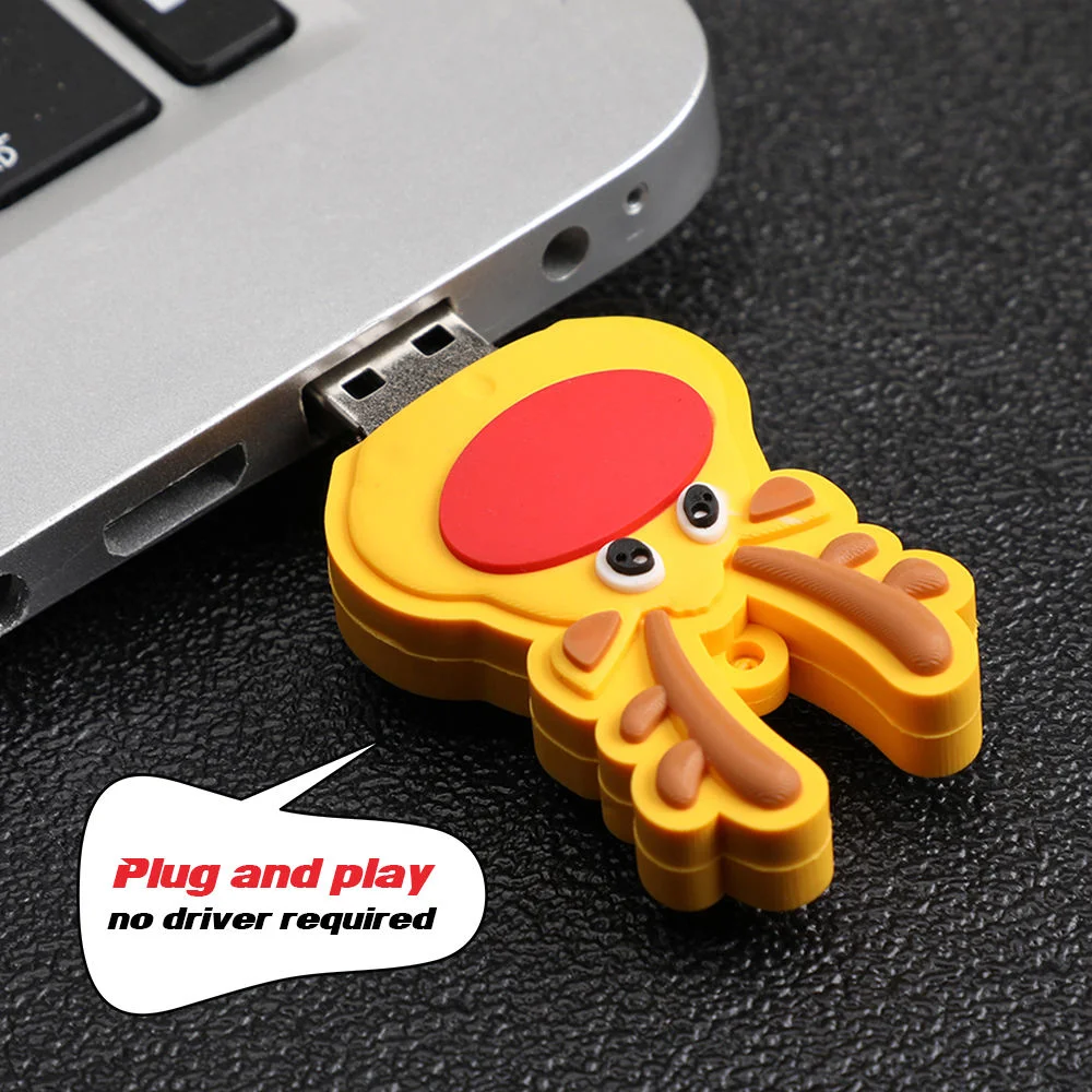 Ofertas corporativas USB Flash Drivecute Cartoon Animal Shaped Custom Promocional Memory Stick USB 2.0 a granel