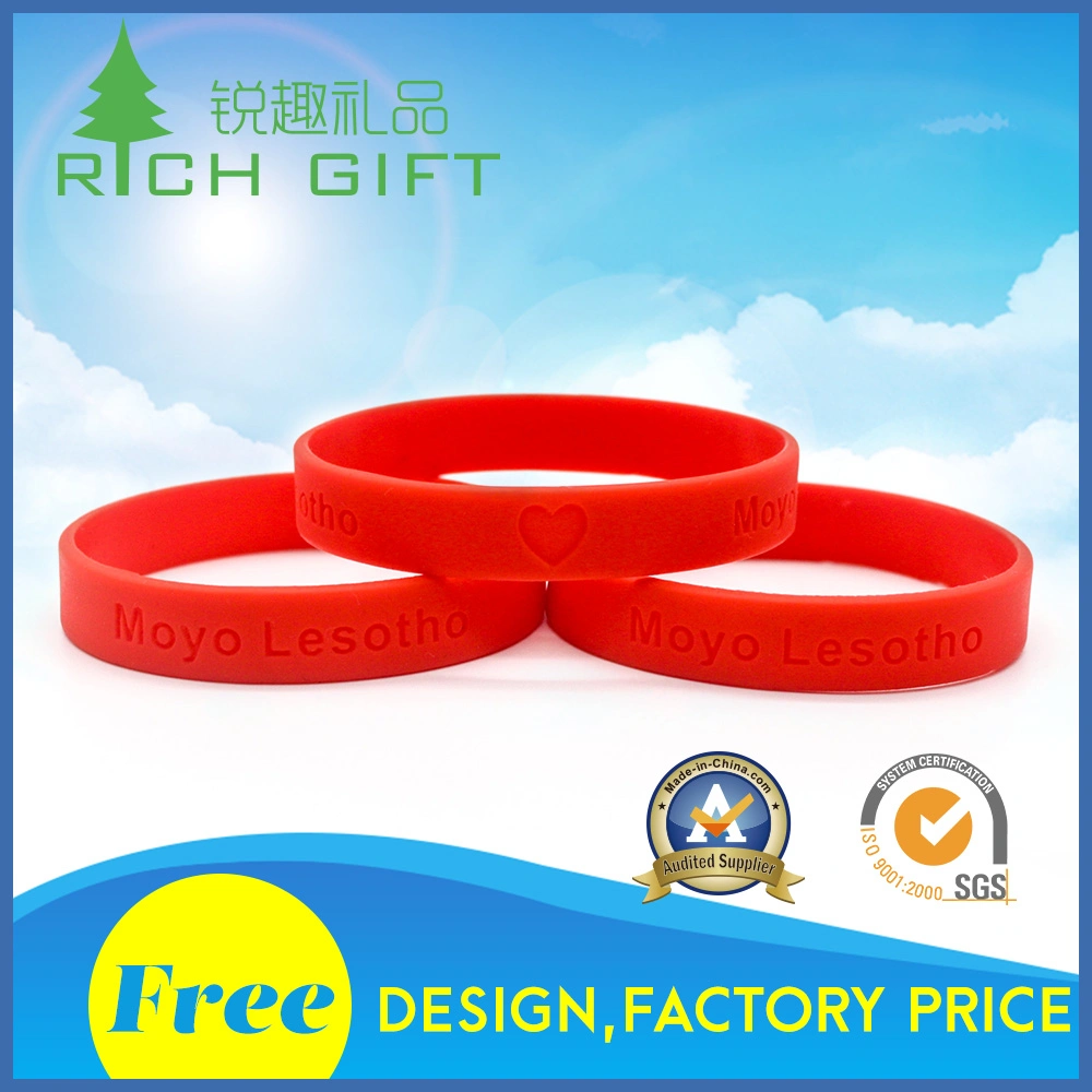 As vendas de Cores Puras talhe-doce bracelete de Silicone Ambiental para a actividade comercial