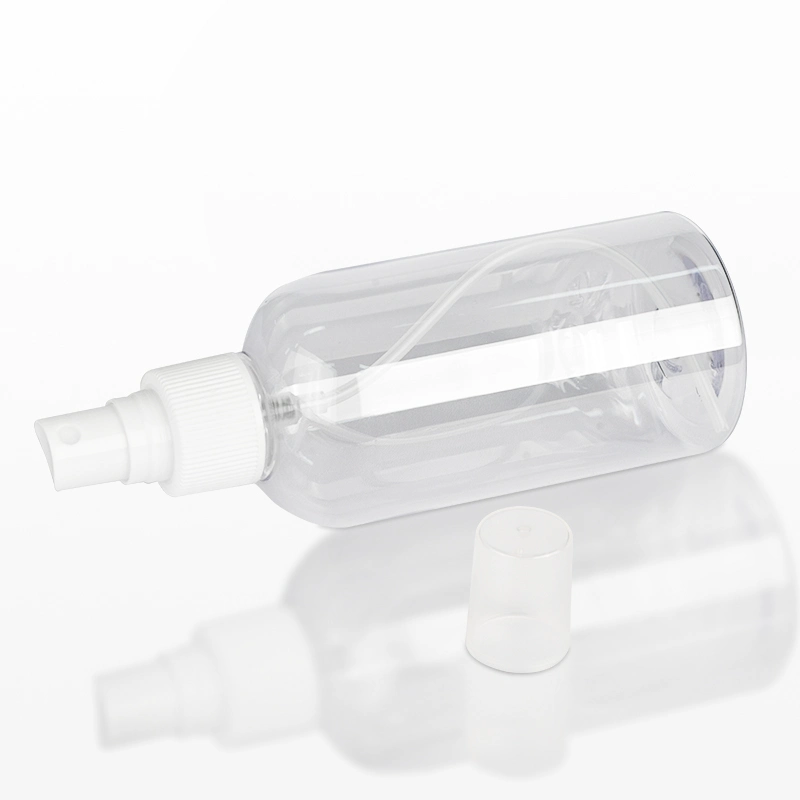 Flacon de parfum en plastique vide, en PET transparent, bouteilles de voyage rondes en PET pour emballage de vaporisateur cosmétique.