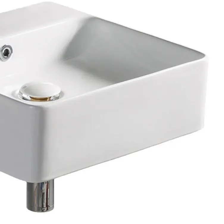 Wholesale/Supplier Sanitary Ware Bathroom Wall Hung Basin Ceramic Bathroom Wash Basin with Faucet Hole