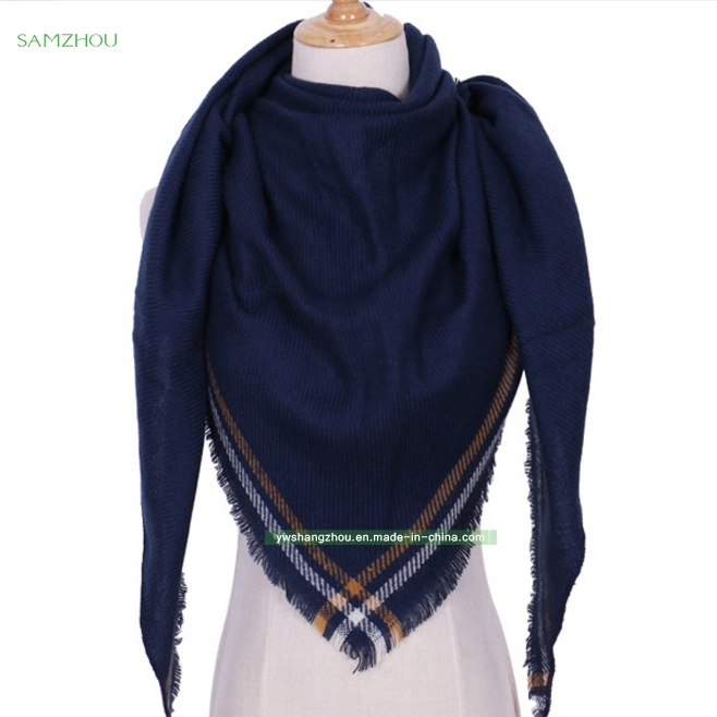 Fashion Cashmere Triangle Scarf Long Plain Lady Soft Shawl Winter