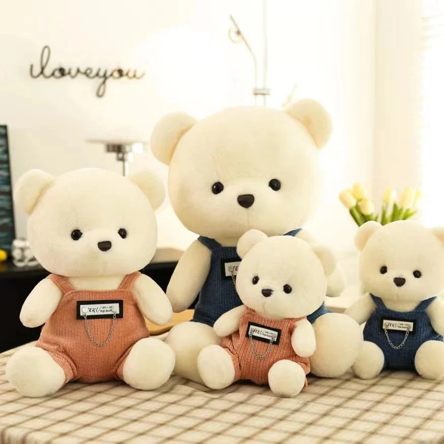 Cute Suspenders Bear Plush Toy Doll Couple High-End Doll Cute Bear for Girlfriend Birthday Gift