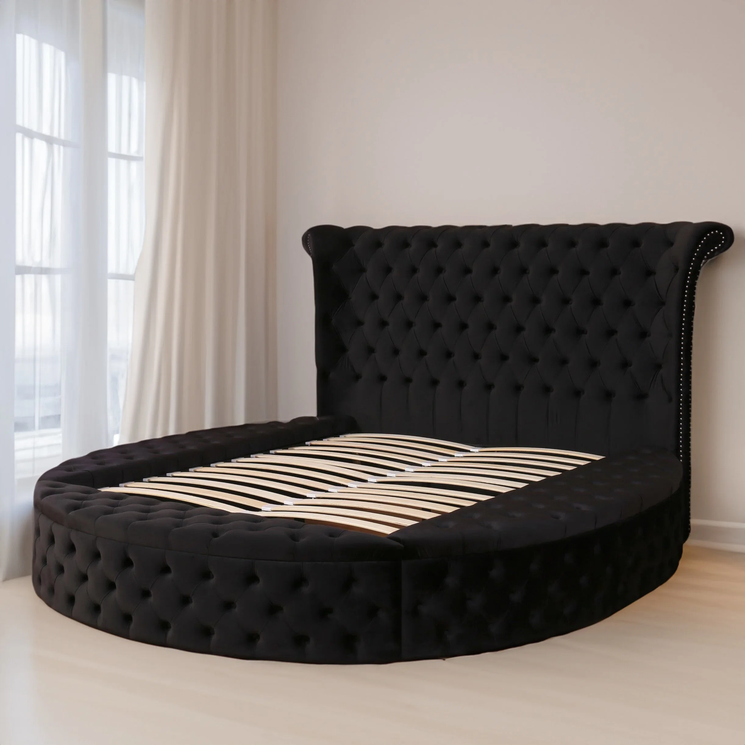 Huayang SGS Certified Factory Flat Modern Bed Customized Doppelzimmer Set Hotel Moderne Möbel King Size Bett OEM Hersteller rund Bett